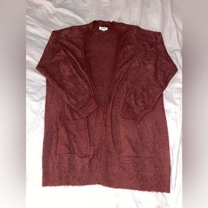 Soft maroon cardigan!